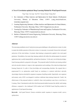 A Novel Correlation-optimized Deep Learning Method for Wind Speed
  Forecast