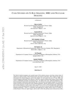 Case Studies on X-Ray Imaging, MRI and Nuclear Imaging