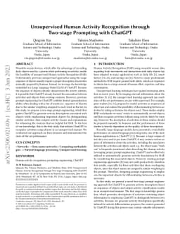 Unsupervised Human Activity Recognition through Two-stage Prompting with
  ChatGPT