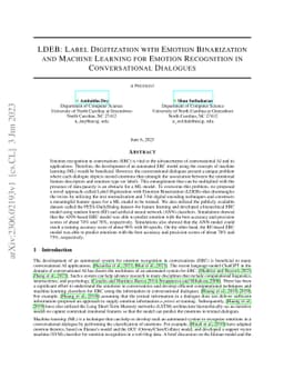 LDEB -- Label Digitization with Emotion Binarization and Machine
  Learning for Emotion Recognition in Conversational Dialogues