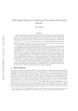 Tight Regret Bounds for Single-pass Streaming Multi-armed Bandits