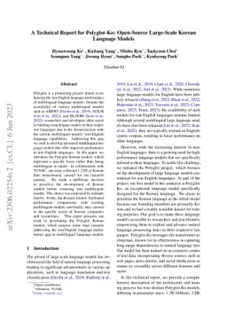 A Technical Report for Polyglot-Ko: Open-Source Large-Scale Korean
  Language Models