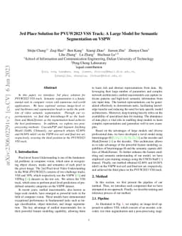 3rd Place Solution for PVUW2023 VSS Track: A Large Model for Semantic
  Segmentation on VSPW