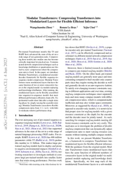 Modular Transformers: Compressing Transformers into Modularized Layers
  for Flexible Efficient Inference