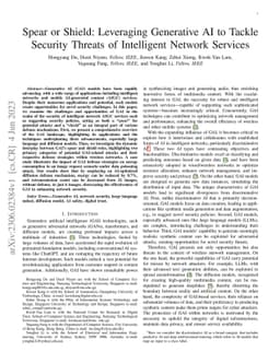 Spear or Shield: Leveraging Generative AI to Tackle Security Threats of
  Intelligent Network Services