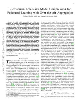 Riemannian Low-Rank Model Compression for Federated Learning with
  Over-the-Air Aggregation