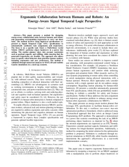 Ergonomic Collaboration between Humans and Robots: An Energy-Aware
  Signal Temporal Logic Perspective