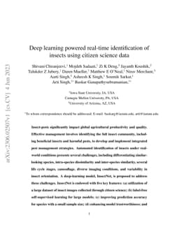 Deep learning powered real-time identification of insects using citizen
  science data