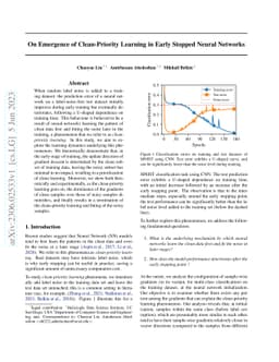 On Emergence of Clean-Priority Learning in Early Stopped Neural Networks