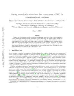 Aiming towards the minimizers: fast convergence of SGD for
  overparametrized problems