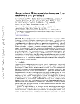 Computational 3D topographic microscopy from terabytes of data per
  sample