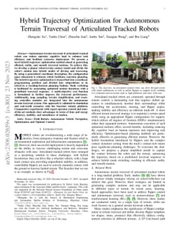 Hybrid Trajectory Optimization for Autonomous Terrain Traversal of
  Articulated Tracked Robots