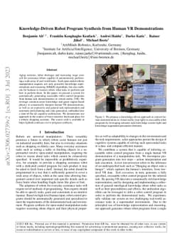 Knowledge-Driven Robot Program Synthesis from Human VR Demonstrations