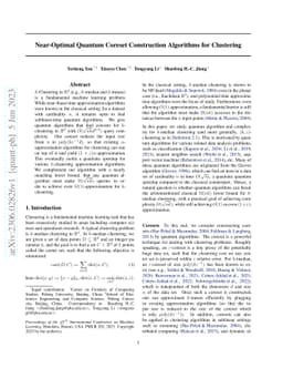 Near-Optimal Quantum Coreset Construction Algorithms for Clustering