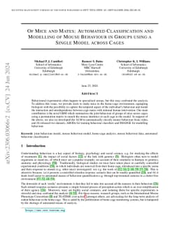 Of Mice and Mates: Automated Classification and Modelling of Mouse
  Behaviour in Groups using a Single Model across Cages