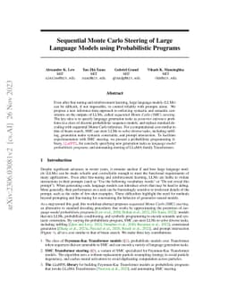 Sequential Monte Carlo Steering of Large Language Models using
  Probabilistic Programs