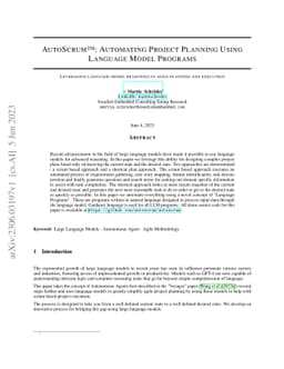 AutoScrum: Automating Project Planning Using Large Language Models