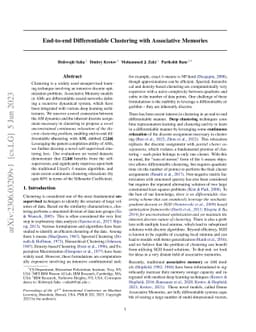 End-to-end Differentiable Clustering with Associative Memories