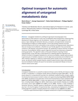 Optimal transport for automatic alignment of untargeted metabolomic data