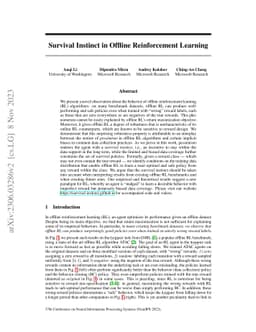 Survival Instinct in Offline Reinforcement Learning