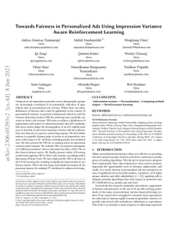 Towards Fairness in Personalized Ads Using Impression Variance Aware
  Reinforcement Learning
