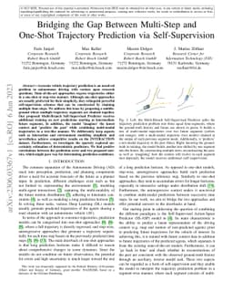 Bridging the Gap Between Multi-Step and One-Shot Trajectory Prediction
  via Self-Supervision