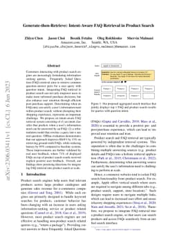 Generate-then-Retrieve: Intent-Aware FAQ Retrieval in Product Search