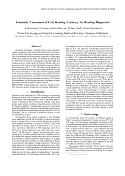 Automatic Assessment of Oral Reading Accuracy for Reading Diagnostics