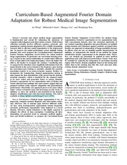Curriculum-Based Augmented Fourier Domain Adaptation for Robust Medical
  Image Segmentation