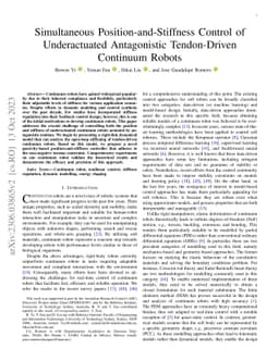 Simultaneous Position-and-Stiffness Control of Underactuated
  Antagonistic Tendon-Driven Continuum Robots