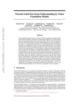 Towards Label-free Scene Understanding by Vision Foundation Models