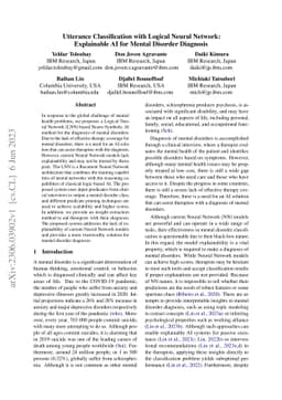 Utterance Classification with Logical Neural Network: Explainable AI for
  Mental Disorder Diagnosis