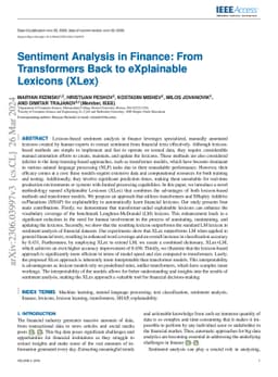 Sentiment Analysis in Finance: From Transformers Back to eXplainable
  Lexicons (XLex)