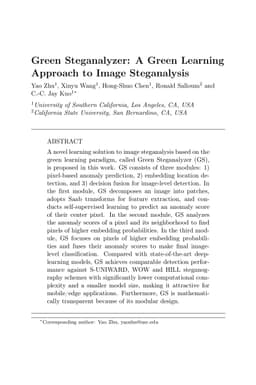 Green Steganalyzer: A Green Learning Approach to Image Steganalysis