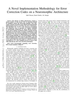 A Novel Implementation Methodology for Error Correction Codes on a
  Neuromorphic Architecture