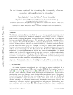 An enrichment approach for enhancing the expressivity of neural
  operators with applications to seismology