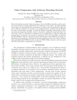 Video Compression with Arbitrary Rescaling Network
