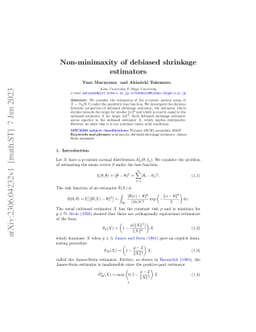 Non-minimaxity of debiased shrinkage estimators