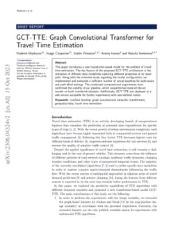 GCT-TTE: Graph Convolutional Transformer for Travel Time Estimation