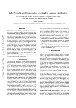 Label Aware Speech Representation Learning For Language Identification