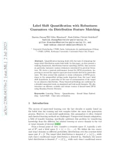 Label Shift Quantification with Robustness Guarantees via Distribution
  Feature Matching