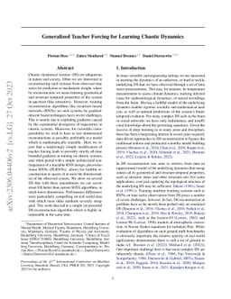 Generalized Teacher Forcing for Learning Chaotic Dynamics