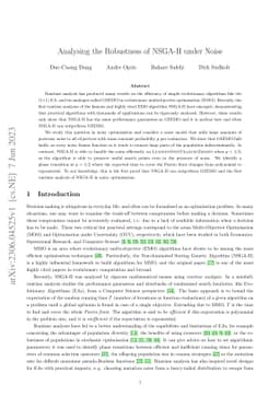 Analysing the Robustness of NSGA-II under Noise