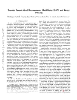 Towards Decentralized Heterogeneous Multi-Robot SLAM and Target Tracking