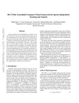BU-CVKit: Extendable Computer Vision Framework for Species Independent
  Tracking and Analysis