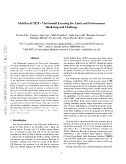 MultiEarth 2023 -- Multimodal Learning for Earth and Environment
  Workshop and Challenge