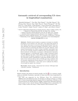 Automatic retrieval of corresponding US views in longitudinal
  examinations