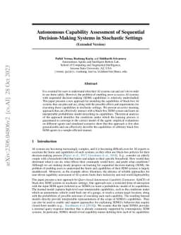 Autonomous Capability Assessment of Sequential Decision-Making Systems
  in Stochastic Settings (Extended Version)