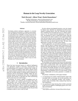 Human in the Loop Novelty Generation