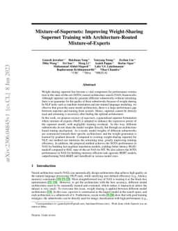 Mixture-of-Supernets: Improving Weight-Sharing Supernet Training with
  Architecture-Routed Mixture-of-Experts